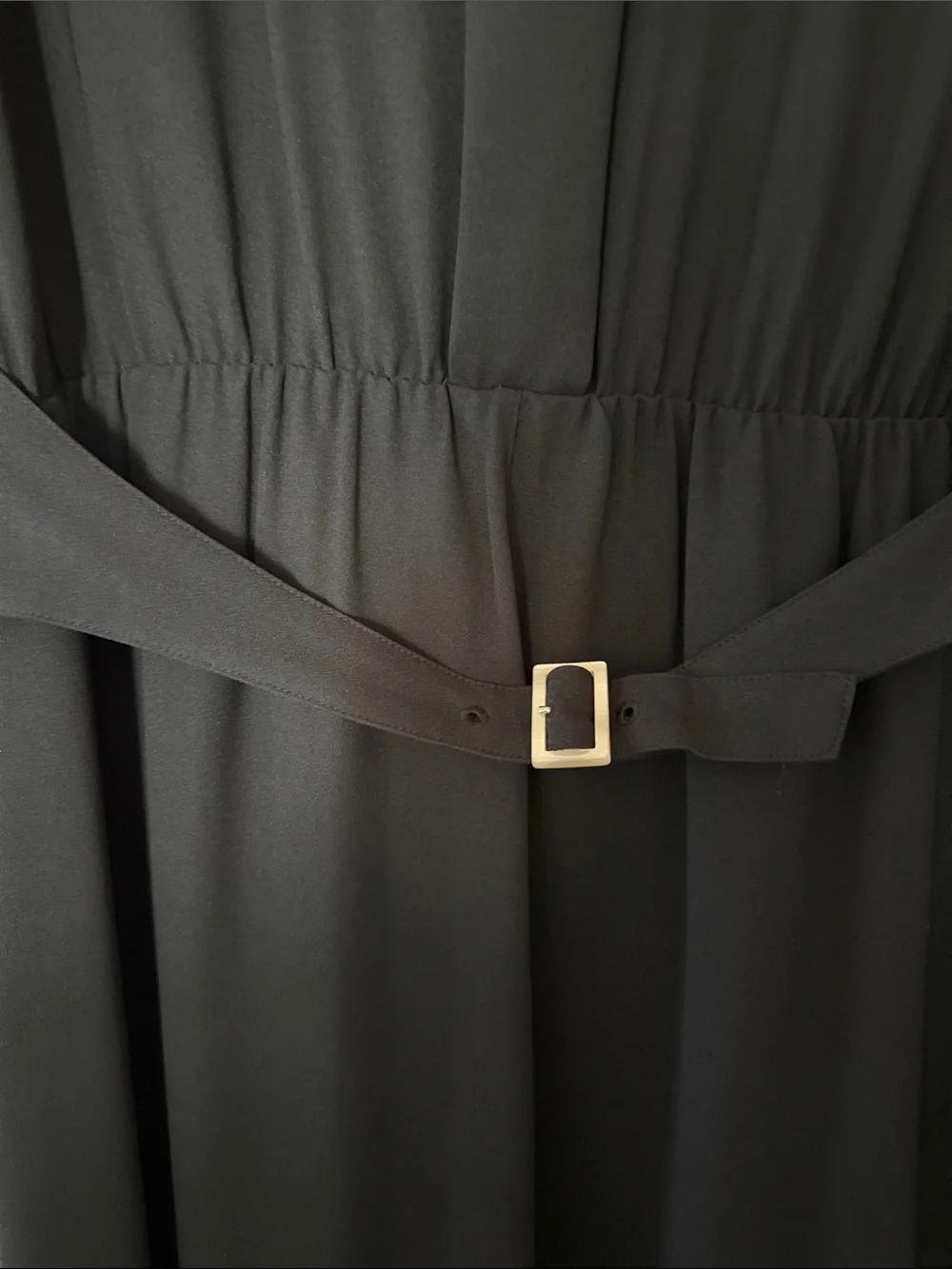 Kate Spade Black mainline ruched Button-Front Midi Dress